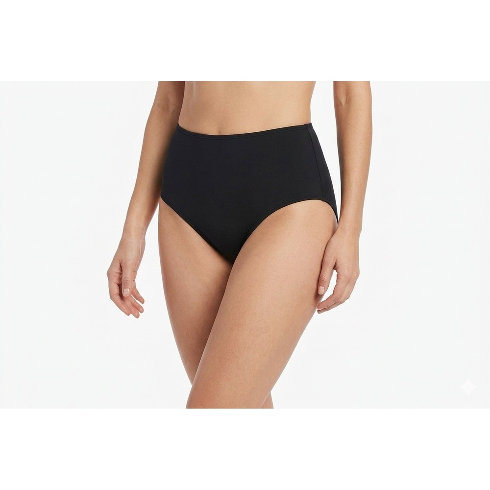Leilani Plus Bikini Swim Bottoms Black High Waist J850040 - 16W